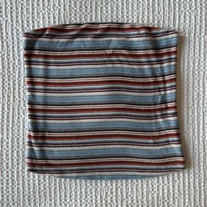 Small American Eagle Blue Striped Tube Top (Cropped, Multicolor)